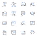Expanding business line icons collection. Growth, Expansion, Increase, Progress, Advancement, Development, Scaling