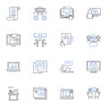 Expanding business line icons collection. Growth, Expansion, Increase, Progress, Advancement, Development, Scaling