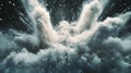 Expanding cloud of white dust and smoke Royalty Free Stock Photo