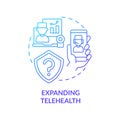 Expanding telehealth blue gradient concept icon Royalty Free Stock Photo