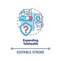 Expanding telehealth concept icon Royalty Free Stock Photo