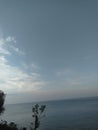 Expanse of blue sea under the clouds and sky