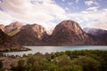 Expanse of Lake Iskander-Kul. Tajikistan. tinted Royalty Free Stock Photo