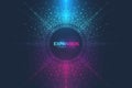 Expansion of life. Colorful explosion background with connected line and dots, wave flow. Visualization Quantum