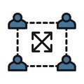 Expansion team, Team expand line isolated vector icon can be easily modified and edit