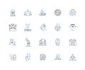 Expansion triumph line icons collection. Success, Growth, Advancement, Victory, Flourishing, Achievement, Thriving Royalty Free Stock Photo
