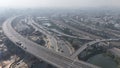 Aerial View of a Complex Urban Flyover and Road Network Royalty Free Stock Photo
