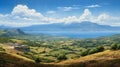 Scenic View Of Mountains And Sea: A Digital Painting Inspired By Chris Riddell Royalty Free Stock Photo