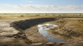 An expansive delta, bearing testament to sediment deposition