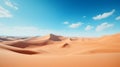 An expansive desert under a brilliant blue sky