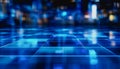 Expansive Digital Floor with Intricate Blue Glow