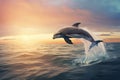 Expansive Dolphin sky sea. Generate Ai