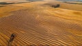 dry agricultural field aerial view. drought hits agriculture, climate change, environmental disaster. e Royalty Free Stock Photo