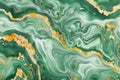 Whispering Emerald. Verdant Swirls Adorned with Golden Accents Abstract