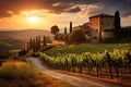 Expansive Landscape of tuscany winery scenic rural. Generate AI
