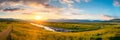 expansive meadows , where gentle breezes sway through wildflowers and tall grass. Royalty Free Stock Photo