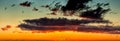 Expansive moody sky at sunset panorama Royalty Free Stock Photo