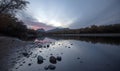 Expansive sunset sky over Salt River near Mesa Arizona USA Royalty Free Stock Photo