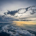 Expansive view of a dramatic sky filled with an array of clouds at various altitudes. Royalty Free Stock Photo