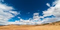 Expansive view of the Sacred Valley, Peru from Pisac Inca site, major travel destination in Cusco region, Peru. Dramatic sky. Royalty Free Stock Photo