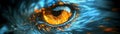 A mesmerizingly vivid orange animal eye remains fixed and unblinking Royalty Free Stock Photo