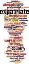 Expatriate word cloud Royalty Free Stock Photo