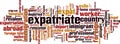 Expatriate word cloud Royalty Free Stock Photo