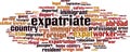 Expatriate word cloud Royalty Free Stock Photo
