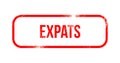 expats - red grunge rubber, stamp Royalty Free Stock Photo
