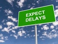 Expect delays traffic sign Royalty Free Stock Photo