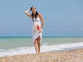 Expectant mother on the beach Royalty Free Stock Photo