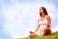 Expectant mother is meditating Royalty Free Stock Photo
