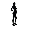 Expectant mother vector silhouette illustration Royalty Free Stock Photo