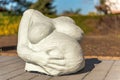 A removed plaster cast from a baby bump is ready to dry in the sun