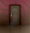 Expectation behind magic wall and closed door Royalty Free Stock Photo