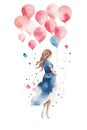 Expecting a Bundle of Joy: Watercolor Pregnancy Announcement Illustration on White Background