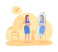 Expecting mother 2D vector isolated illustration
