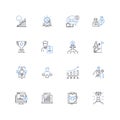 Expedience line icons collection. Efficiency, Swiftness, Quickness, Rapidity, Punctuality, Dispatch, Haste vector and