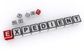expedient word block on white Royalty Free Stock Photo
