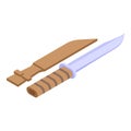 Expedition knife icon isometric vector. Swiss pocket