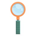 Expedition magnifier icon, cartoon style