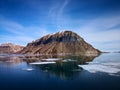 Expedition on ship and boat in Svalbard norway landscape ice nature of the glacier mountains of Spitsbergen Longyearbyen Svalbard Royalty Free Stock Photo