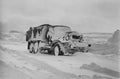 Expeditionary truck covered with snow in tundra Royalty Free Stock Photo