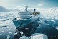 Expeditions in the Antarctic, Big cruise ship Royalty Free Stock Photo