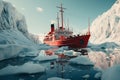 Expeditions in the Antarctic, Big cruise ship Royalty Free Stock Photo