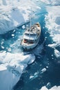 Expeditions in the Antarctic, Big cruise ship Royalty Free Stock Photo