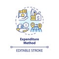 Expenditure method multi color concept icon