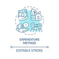 Expenditure method soft blue concept icon