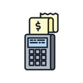 Expenditure Verification Icon Color Illustration Design