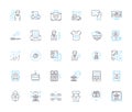 Expense - Expenditure linear icons set. Budget, Cost, Spending, Investment, Consumption, Outlay, Disbursement line